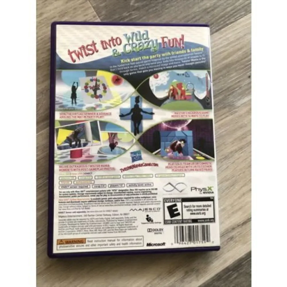 Twister Mania (Microsoft Xbox 360, 2011) With Manual.